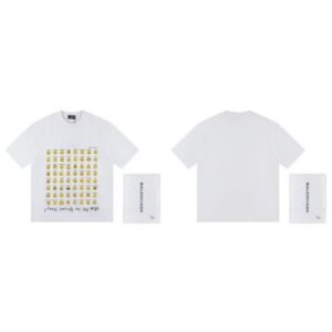 Balenciaga Smiley Face Printed Street Style White T-shirt