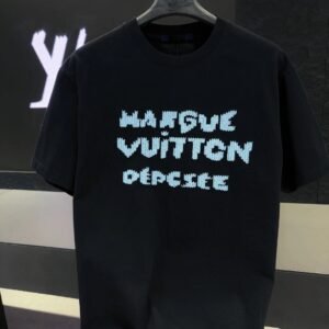 Louis Vuitton Embroidered Street Style Black Short-sleeve T-Shirt