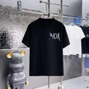 Dior Handwritten Graffiti Trendy Style Black T-Shirt