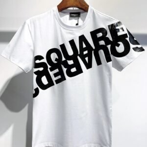 DSQ Large Letter Print Street Style White T-Shirt