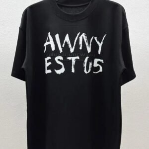 Alexander Wang Alphabet Street Style Black T-Shirt