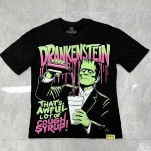 Streetwear Brand Frankenstein Street Style Black Short-sleeve T-shirt