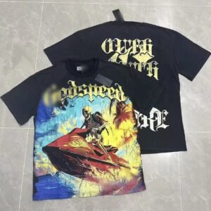 Godspeed Skull Print Street Style Black T-Shirt