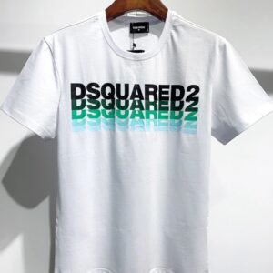 DSQUARED2 Gradient Letter Trendy Brand White T-Shirt