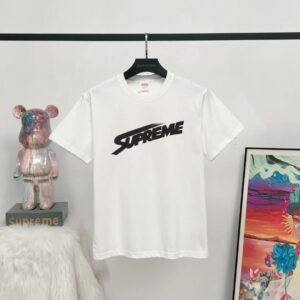Supreme Slant Logo Printed Street Style White Short-sleeve T-shirt