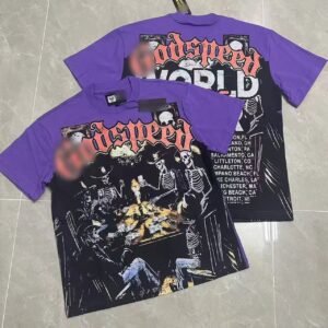 Godspeed Skull Poker Street Style Purple T-shirt