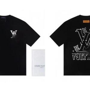 Louis Vuitton Printed Cool Style Black Short-sleeve T-shirt