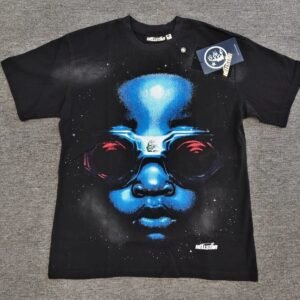 Hellstar Portrait Print Street Style Black T-Shirt