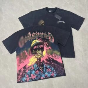 Godspeed Skeleton Print Vintage Black T-Shirt