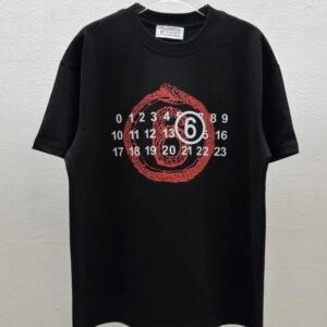 Maison Margiela Number Collection Streetwear-style Black T-Shirt