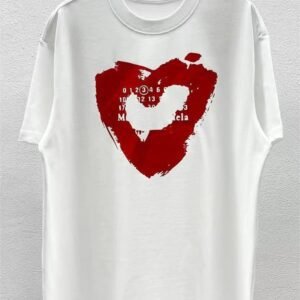 Maison Margiela Number & Heart Street Style White T-Shirt