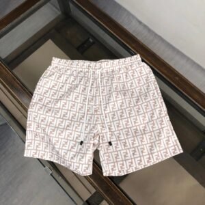 Fendi Double F Monogram Light Luxury Light Brown Casual Shorts