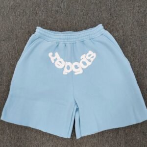 Sp5der Foam Print Street Style Light Blue Shorts
