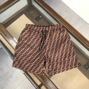 Fendi FF Monogram Vintage Style Brown and Black Casual Shorts