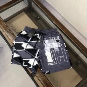 Fendi FF Print Trendy Black and Grey Casual Shorts