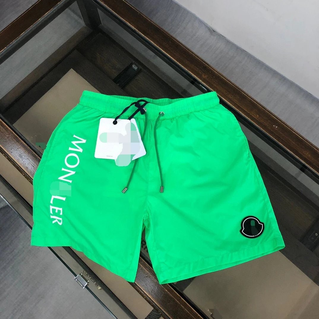 Moncler casual trendy fluorescent green shorts