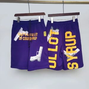 COUGH SYRUP Print Street Style Purple Shorts