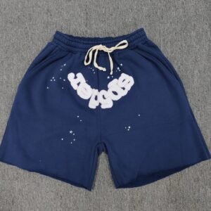 Sp5der Star Print Street Style Navy Blue Shorts