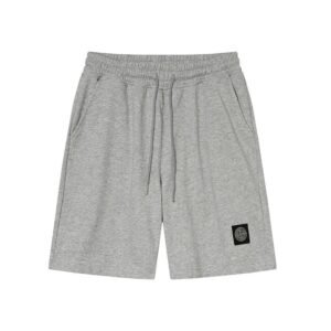 Stone Island Badge Casual Style Grey Shorts