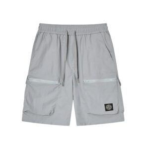 Stone Island Badge Street Style Light Grey Cargo Shorts