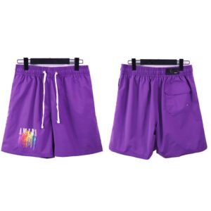 AMIRI Iridescent Print Street Style Purple Shorts