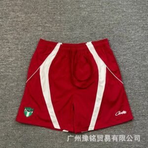 Corteiz Team Logo Street Style Red and White Sports Shorts
