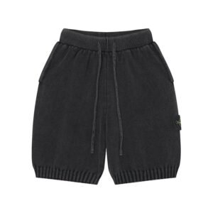Stone Island Classic Street Style Carbon Black Knit Shorts