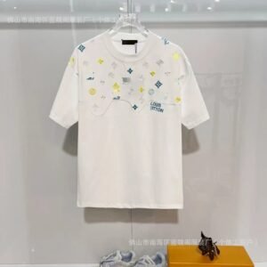 Louis Vuitton Embroidered Monogram White Streetwear T-Shirt