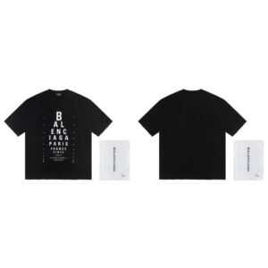 Balenciaga Letter Print Street Style Black T-Shirt