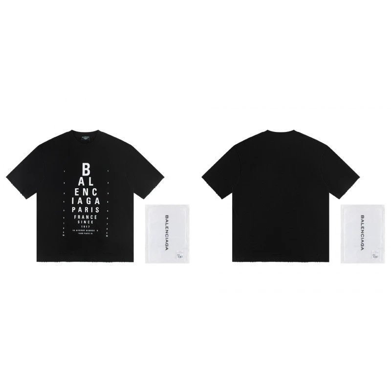 Balenciaga Letter Print Street Style Black T-Shirt