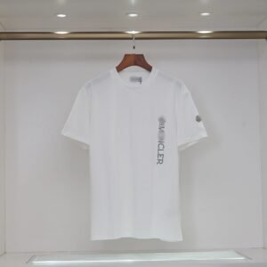 Moncler Letter Print Casual Style White T-Shirt