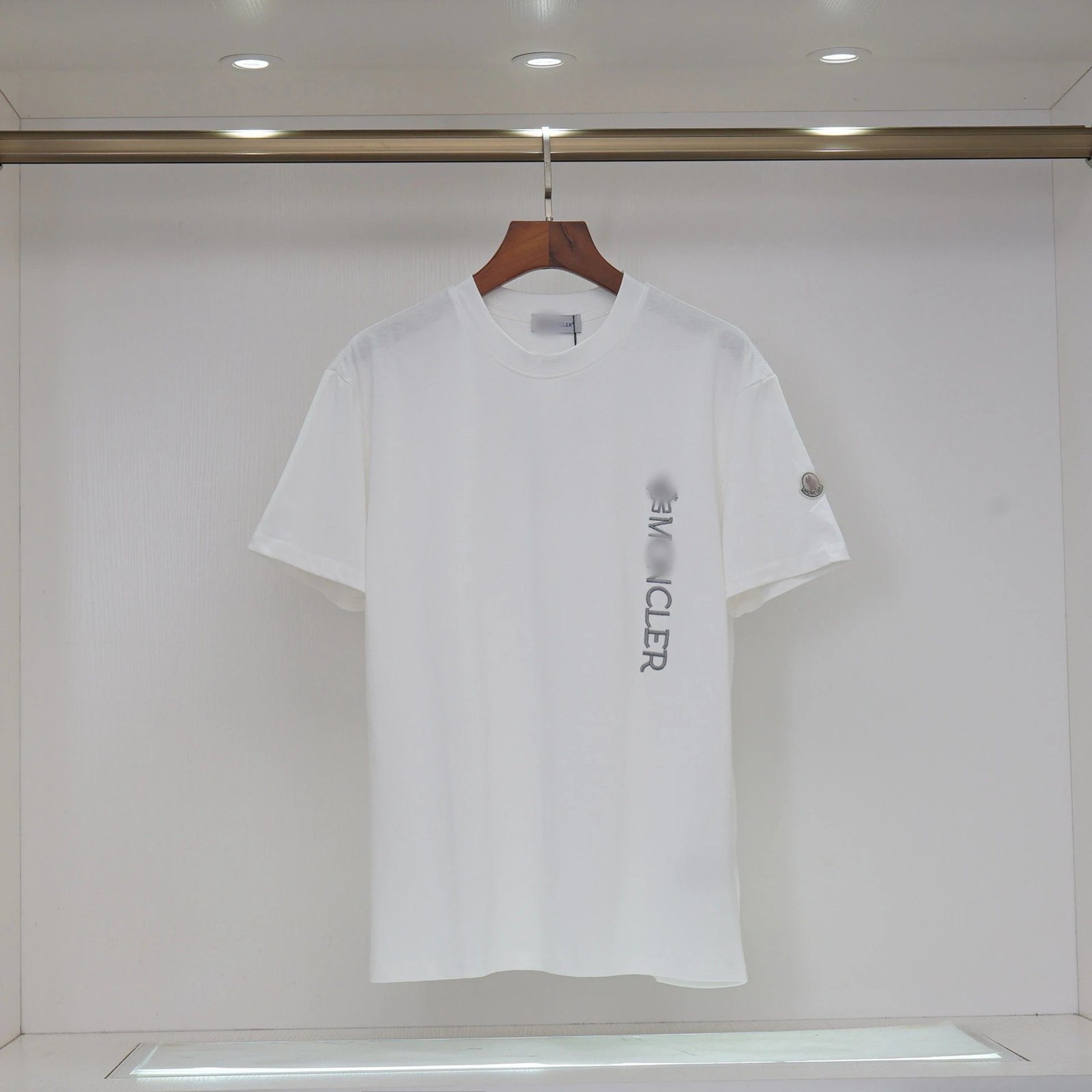 Moncler Letter Print Casual Style White T-Shirt