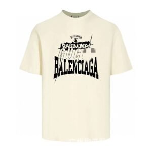 Balenciaga Co-branded Printed Street-style Off-white T-shirt