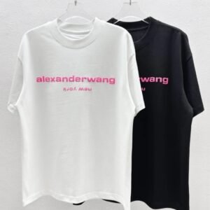 Alexander Wang Flocked Minimalist Black and White Short-sleeve T-shirt