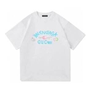 Balenciaga Co-branded Graffiti Street Style White T-Shirt