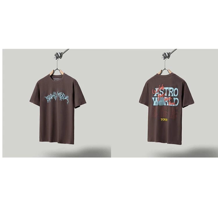 Travis Scott Astroworld Street Style Dark Brown T-Shirt