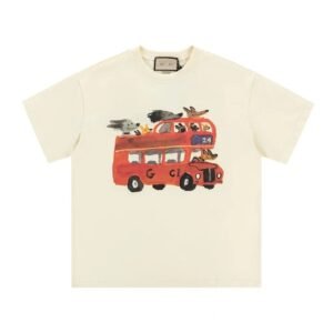 Gucci Bus Print Whimsical Style Off-white T-Shirt