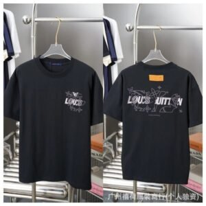 Louis Vuitton Graffiti Trend Style Black Short-sleeve T-shirt