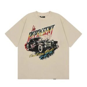 Represent Vintage Classic Car Printed Beige Short-sleeve T-shirt