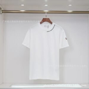 Moncler Embroidered Casual Style White Short-sleeve T-shirt