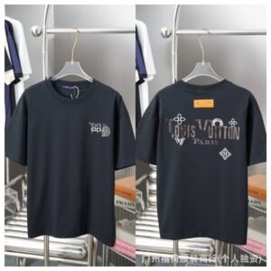 Louis Vuitton Monogram Trendy Style Black Short-sleeve T-shirt