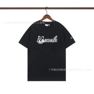 Moncler Printed Collection Streetwear Style Black T-Shirt