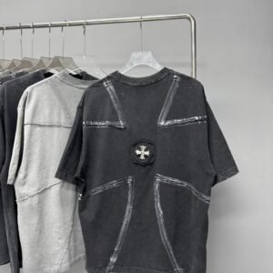Chrome Hearts Cross Vintage Distressed Black Short-sleeve T-shirt