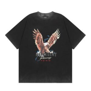 Represent Eagle Print Vintage Style Black T-Shirt