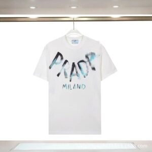 Prada Graffiti Street Style White Short-sleeve T-shirt