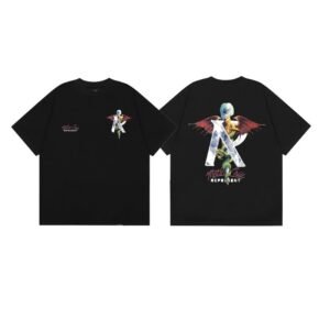 Represent Co-branded Printed High Street Style Black T-Shirt