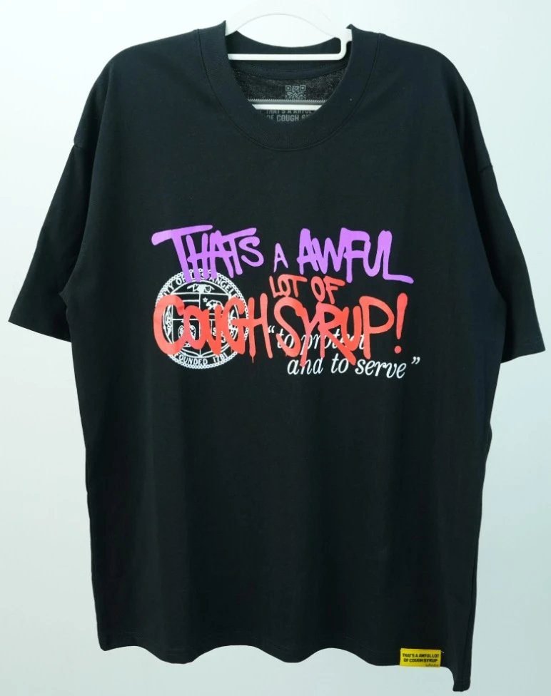 CoughSyrup Graffiti Street Style Black T-shirt