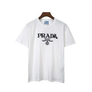 Prada Classic Logo Minimalist Style White T-Shirt