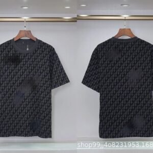 Dior Oblique Streetwear Collection Dark Grey Short-sleeve T-Shirt