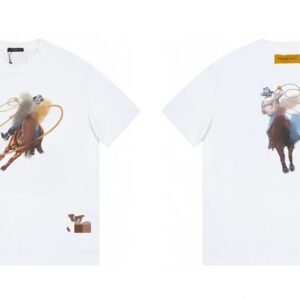 Louis Vuitton Western Style Denim Print White T-Shirt